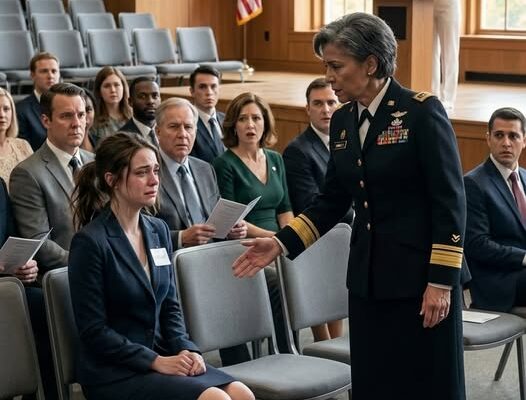 Mes parents m’ont coupée de leur vie il y a des années. J’étais assise seule à la cérémonie d’engagement de ma sœur dans la Marine… quand un de ses officiers m’a regardée droit dans les yeux et m’a demandé : « Madame… êtes-vous la commandante des SEAL ? » Un silence de mort s’est abattu sur la salle. Même ma mère semblait avoir perdu le fil de ses pensées…