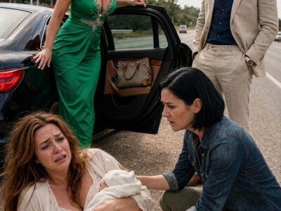 Éjectée d’une voiture en marche alors qu’elle était enceinte, elle a accouché sur l’autoroute – mais son mari millionnaire a ri avant de découvrir qui elle était vraiment.